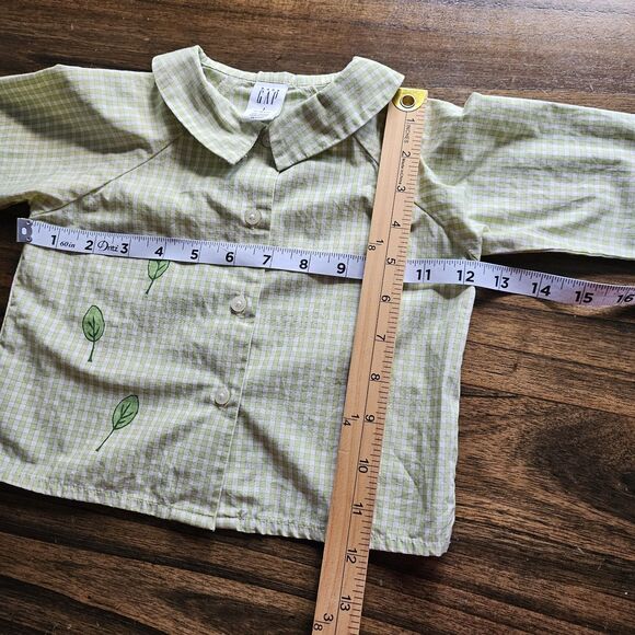 Baby Gap Y2K Outfit Set – Striped Hoodie Dress & Green Blouse – Size 12–18M - Picture 8 of 8